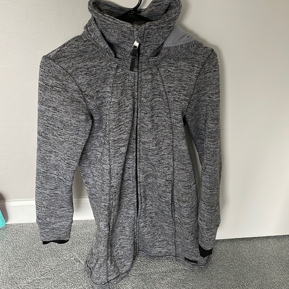 Calvin Klein Gray Long Sleeve Long Zipper Sweatshirt w/ Detachable Hood (Small)